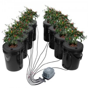 DWC hüdroponiline kasvatussüsteem, 8 ämbriga, 20 l