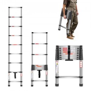Teleskopinės kopėčios MF-STL260, nerūdijantis plienas, 2540 mm, 9 pakopos