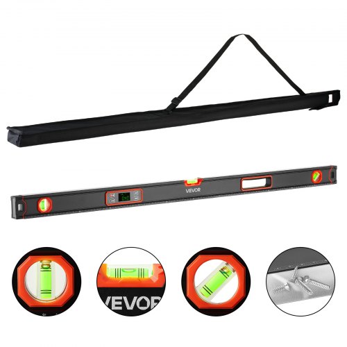 Skaitmeninis gulsčiukas HC918S, magnetinis, 120 cm, juoda / oranžinė