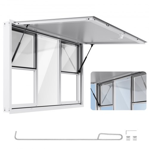 Kioskiluukku 152 x 92 cm, alumiiniseoksinen palveluikkuna ruokakärryyn
