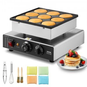 Waffle maker ja crepe aparaat PC-9, 9 tk, 76 mm, 850 W, hõbedane, roostevaba teras