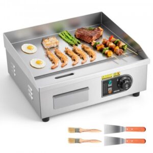 Kaubanduslik elektriline grillplaat, 450 x 300 mm, 2800 W, reguleeritav temperatuur 50-300 °C