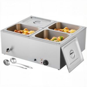 Kaubanduslik toidusoojendaja, 1500 W elektriline roostevabast terasest, 4 panniga, mudel M-1222