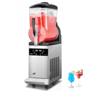 Komerciāla slush mašīna, 12 l viena tvertne, 48 glāzes, nerūsējošais tērauds