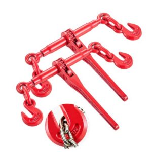 Reketiniai grandinės įtempikliai 9215 lbs 3/8"–1/2", 2 vnt., raudoni