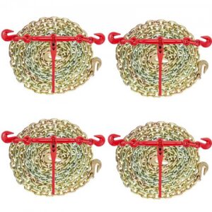 Ahel- ja kinnituskomplekt 10 mm kuni 13 mm, hammasratta koormakinnitid, töövõime 4,18 t, 10 mm x 3 m ketid G70 konksudega
