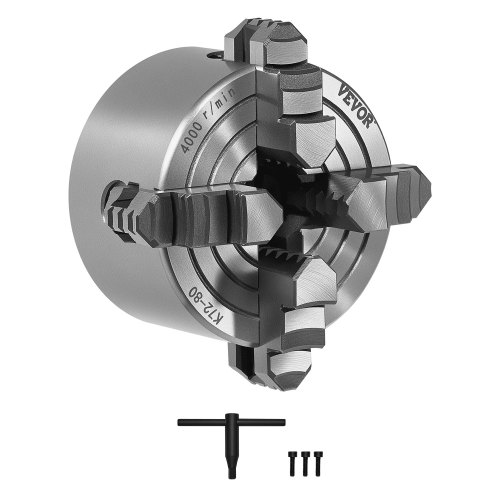 4-leukainen sorvin istukka, 80 mm, 5-80 mm kiinnitysalue, HT300-materiaali