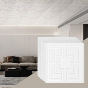 Laetoe plaadid, 12 tk, 605 x 605 mm, PVC, valge kordusmuster
