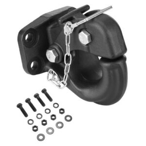 Aassõiduki haakekonks HSHTG-01, must, süsinikteras, kuni 13605 kg, 15 x 11,5 x 15 cm