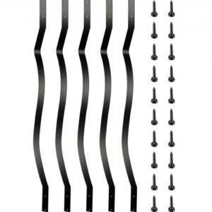 Metalliset terassikaiteen pystyputket, 51 kpl, 82 cm, mustat