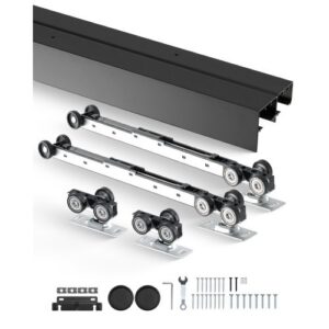 244 cm mööbliukse liugmehhanismi komplekt, alumiiniumisulamist, 2 uksele