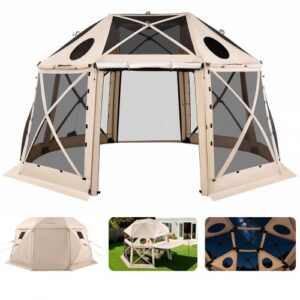 Izlecams sieta paviljons, 4,57 x 4,57 m, 13 sānu, ar noņemamu jumtu