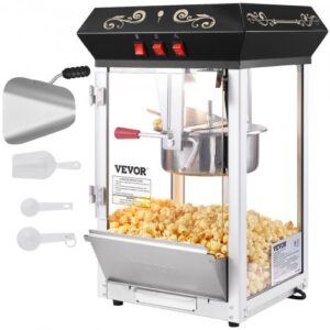 Popkorni valmistaja, 850 W popkorni masin, 227 g katel, 48 tassi partii kohta, must