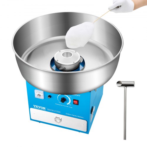 Elektriskā cukurvates mašīna, 1000 W, 52 cm nerūsējošā tērauda bļoda, zila