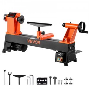 Puusepän sorvi, 750 W / 1 hv, pöytämallinen sorvi, 150–3800 r/min, 304 x 465 mm