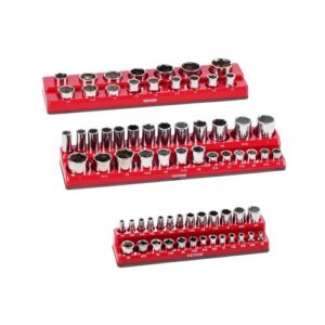 Magneettinen hylsynpidikesarja, 3 kpl, SAE, 1/4, 3/8 ja 1/2, punainen