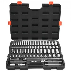 Lizdinių raktų ir terkšlės rinkinys XL3268, 76 vnt., 9,5 mm, CR-V plienas