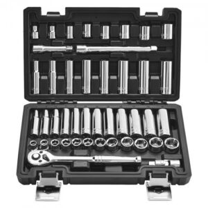 Galvučių ir terkšlės rinkinys XL3267, 44 dalių, 9,5 mm, CR-V plienas