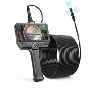 Kolmilinssinen endoskooppi 10 m kaapelilla, 13 cm HD IPS-näytöllä, 8+2 valolla, 8x zoomilla, 5000 mAh, IP67