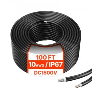 30,48 m päikesepaneeli pikenduskaabel, 6 mm² 10 AWG, must