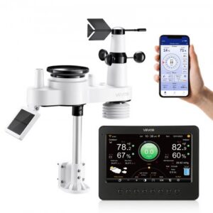 Oro stotelė 7-in-1 Wi‑Fi, 18 cm TFT ekranas, belaidis lauko jutiklis su saulės maitinimo pagalba