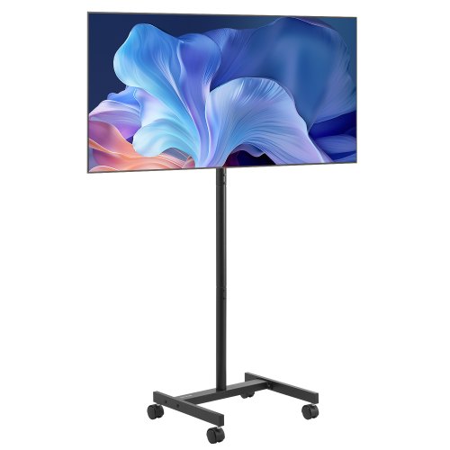 Ripošs TV statīvs uz riteņiem 43–140 cm ekrāniem, 20 kg, VESA 200x200 mm