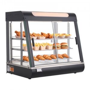 3-tasandiline kaubanduslik toidukütteseade, 1200 W, LED-valgustusega, 100 l, reguleeritavate riiulitega