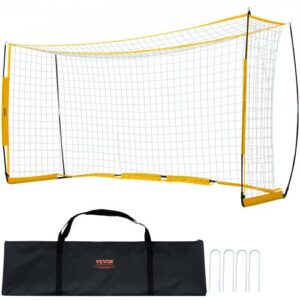 Kaasaskantav jalgpallivärav, 3,66 x 1,83 m, kollane