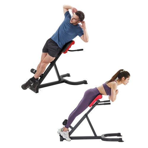 Romiešu krēsls hiperextensijas sols SJ1015, melns / sarkans, 136 kg