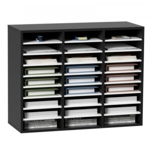 Kirjanduse sorteerija , 27 sektsiooni, MDF, must-valge, 80 x 30,5 x 63 cm