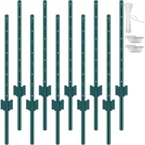 10 tk U-profiiliga metallist aiapostid, 91,44 cm, roheline