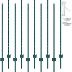 10 tk U-profiiliga terasest aiapostid, 152,4 cm, roheline