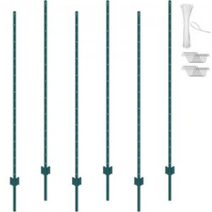 6 tk U-profiiliga metallist aiaposti, 182,88 cm, roheline
