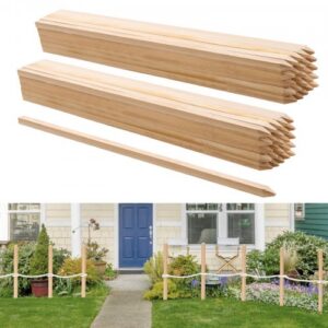 Puidust aiavaiade komplekt, 50 tk, 19,05 × 19,05 × 914,4 mm, terava otsaga