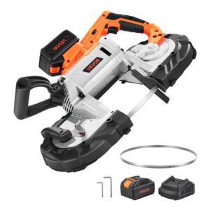 20 V kaasaskantav lintsaag, 127 x 115 mm lõikesügavus, 220 V, 360 W, harjadeta, 4,0 Ah