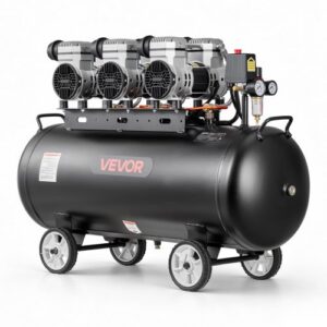 100 l õhukompressor, 3 kW õlivaba, 198 l/min, 8 bar, ratastel