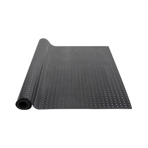 Guminis garažo grindų rulonas su rombo raštu, 3 mm, 4 ft x 8 ft, juodas
