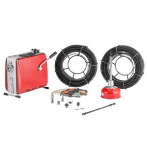Torupuhastusmasin GQ-100C, 500 W, 1400 RPM, punane / hõbedane, 45,4 m spiraaliga, torudele 50-110 mm