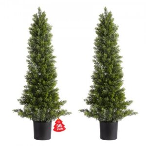 Tekoiset sypressitopiarit, 2 kpl, 914 mm