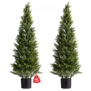 Kunstlikud seedripuu topiaarid, 2 tk, 121,9 cm, kitsas A-kuju