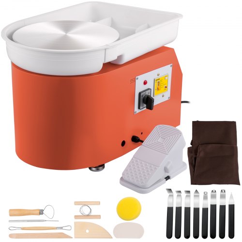 Keramikos žiedimo staklės 27,9 cm, 0–300 aps./min., 350 W, oranžinės