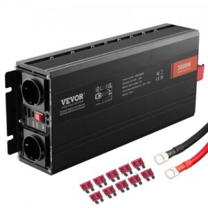 Modifitseeritud siinuslaine inverter 3000 W, DC 12 V kuni AC 230 V, LCD ekraan