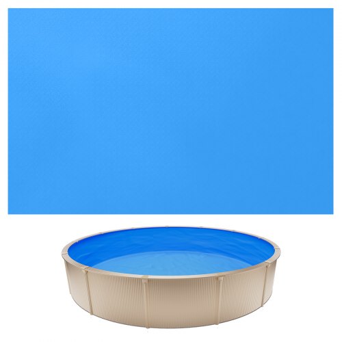 Apvalus baseino įdėklas 360 x 90 cm, persidengiantis, mėlynas, PVC, 0,4 mm