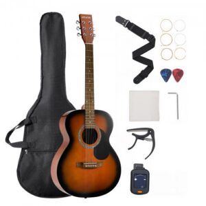 102 cm akustiline kitarrikomplekt algajale, gig-kotiga, sunburst