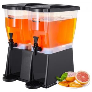 Kaks plastist joogidosaatorit, 11 l x 2, alusega ja kraanikaanega