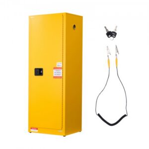 Kergemate ainete kapp, 59 x 46 x 165,1 cm, 87,1 l reguleeritava riiuliga, kollane