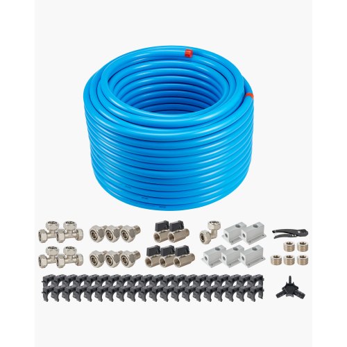 Oro kompresoriaus linijos rinkinys, 200 ft x 3/4", HDPE-aliuminio suslėgto oro vamzdynas, mėlynas