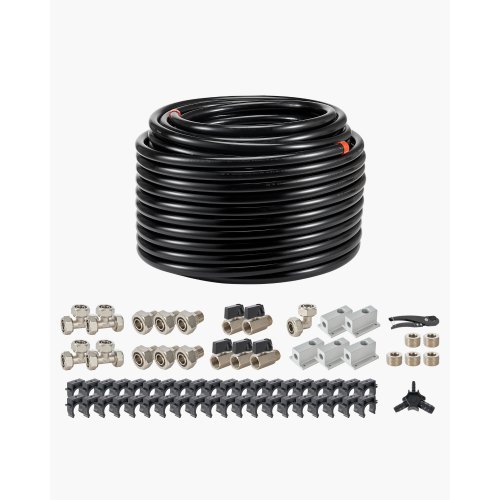 Saspiestā gaisa cauruļvadu komplekts, 60,96 m x 19,05 mm, HDPE un alumīnijs, melns