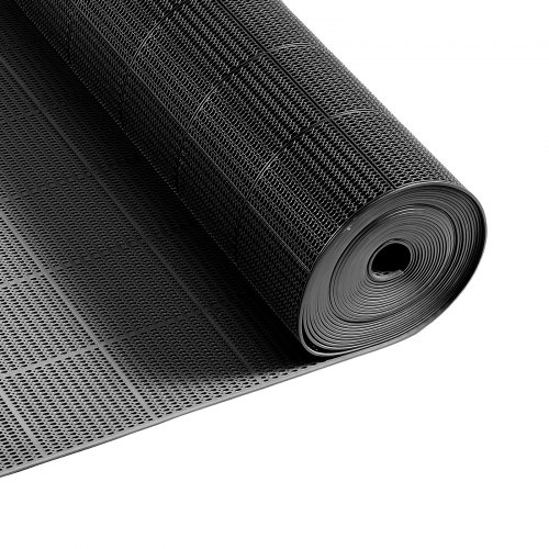 Viemärimatto, 90 x 1500 cm, PVC liukumaton ammattikäyttöön tarkoitettu lattiamatto, musta