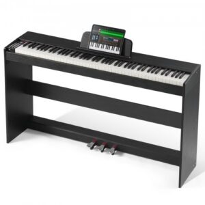 Svertinis skaitmeninis pianinas su 88 visiškai pasvertomis klavišais, dviguba klaviatūra, garsiakalbiais, Bluetooth/USB/MIDI